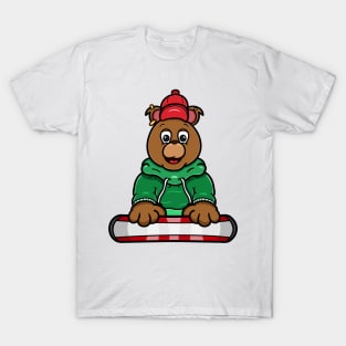 Bear Head Skating Cartoon T-Shirt